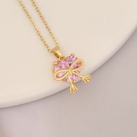 Fashion Rabbit Heart Shape Carrot Stainless Steel Copper Plating Zircon Pendant Necklace 1 Piece main image 7