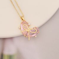 Fashion Rabbit Heart Shape Carrot Stainless Steel Copper Plating Zircon Pendant Necklace 1 Piece main image 5