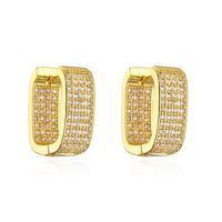 1 Pair Fashion Geometric Gold Plated Copper Zircon Gold Plated Earrings sku image 2