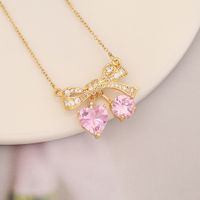 Fashion Rabbit Heart Shape Carrot Stainless Steel Copper Plating Zircon Pendant Necklace 1 Piece sku image 17