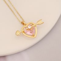 Fashion Rabbit Heart Shape Carrot Stainless Steel Copper Plating Zircon Pendant Necklace 1 Piece sku image 4