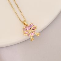 Fashion Rabbit Heart Shape Carrot Stainless Steel Copper Plating Zircon Pendant Necklace 1 Piece sku image 2