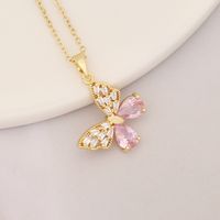 Fashion Rabbit Heart Shape Carrot Stainless Steel Copper Plating Zircon Pendant Necklace 1 Piece sku image 8