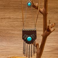 Ethnic Style Geometric Alloy Patchwork Turquoise Women's Pendant Necklace 1 Piece sku image 1