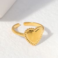 Cute Heart Shape Stainless Steel Plating Open Ring 1 Piece main image 3