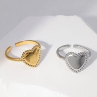 Cute Heart Shape Stainless Steel Plating Open Ring 1 Piece main image 1