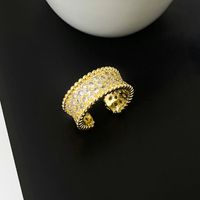 Mode Geometrisch Kupfer Diamant Strasssteine Offener Ring 1 Stück sku image 3