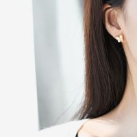 Korean Style Butterfly Titanium Steel Plating Shell Earrings 1 Pair main image 3