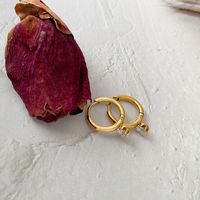 Lady Geometric Titanium Steel Gold Plated Zircon Earrings 1 Pair main image 4