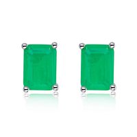Retro Square Sterling Silver Plating Inlay Zircon Ear Studs 1 Pair main image 2