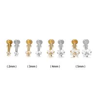 Fashion Square Stainless Steel Plating Zircon Lip Stud 1 Piece sku image 22