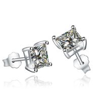 Fashion Geometric Sterling Silver Zircon Earrings 1 Pair main image 5