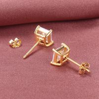 Fashion Geometric Sterling Silver Zircon Earrings 1 Pair main image 4