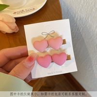 Sweet Heart Shape Flower Alloy Flowers Hair Clip 1 Set sku image 4