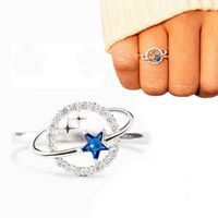 Fashion Star Alloy Plating Hollow Out Zircon Women's Rings 1 Piece main image 3