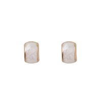 Fashion Heart Shape Shell Alloy Plating Inlay Rhinestones Pearl Women's Ear Studs 1 Pair main image 4