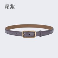 Fashion Neutral Belt Unisex Leather Simple Casual Pants Decorative Jeans Belt Women sku image 19