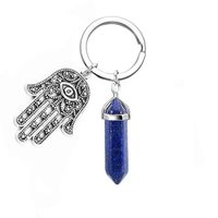 Fashion Hand Of Fatima Alloy Plating Natural Stone Unisex Bag Pendant Keychain sku image 3