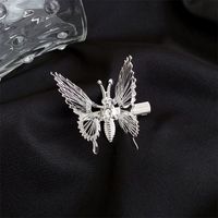 Women's Fashion Butterfly Alloy Butterfly Hollow Out Artificial Pearls Hair Clip sku image 4