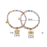 Fashion Round Devil's Eye Stainless Steel Artificial Crystal Beaded Women's Bracelets 1 Piece main image 2