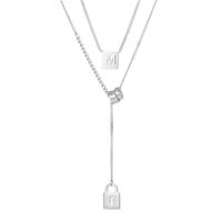 Simple Style Letter Lock Titanium Steel Necklace 1 Piece sku image 1