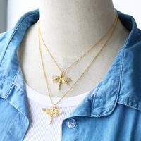Simple Style Dragonfly Copper Gold Plated Zircon Pendant Necklace 1 Piece main image 5
