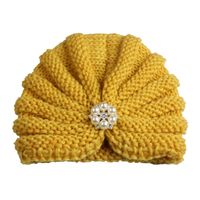 Baby Girl's Fashion Solid Color Inlaid Pearls Diamond Wool Cap sku image 4