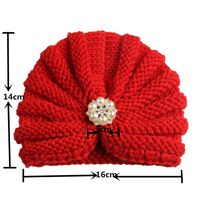 Baby Girl's Fashion Solid Color Inlaid Pearls Diamond Wool Cap main image 5