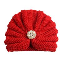 Baby Girl's Fashion Solid Color Inlaid Pearls Diamond Wool Cap sku image 9