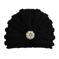 Baby Girl's Fashion Solid Color Inlaid Pearls Diamond Wool Cap sku image 5