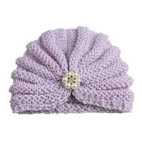 Baby Girl's Fashion Solid Color Inlaid Pearls Diamond Wool Cap sku image 6