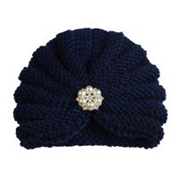 Baby Girl's Fashion Solid Color Inlaid Pearls Diamond Wool Cap sku image 10