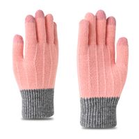 Women's Fashion Stripe Imitation Cashmere Gloves 1 Pair sku image 6