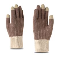 Women's Fashion Stripe Imitation Cashmere Gloves 1 Pair main image 2