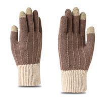 Women's Fashion Stripe Imitation Cashmere Gloves 1 Pair sku image 3