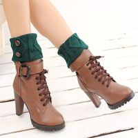 Women's Casual Solid Color Polyacrylonitrile Fiber Button Ankle Socks main image 4