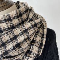 Women's Sweet Lattice Imitation Cashmere Tassel Winter Scarves main image 4