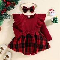 Weihnachten Mode Plaid Baumwolle Baby Strampler main image 1