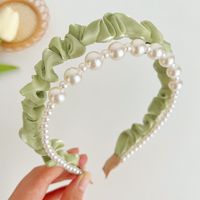Fashion Solid Color Cloth Pearl Hair Band 1 Piece sku image 4