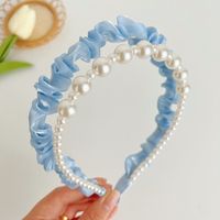 Fashion Solid Color Cloth Pearl Hair Band 1 Piece sku image 5