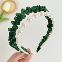 Fashion Solid Color Cloth Pearl Hair Band 1 Piece sku image 8