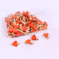 Fashion 3cm Mini Colored Heart Wooden Photo Folder 1 Piece sku image 1