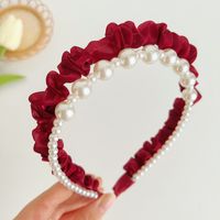 Fashion Solid Color Cloth Pearl Hair Band 1 Piece sku image 7