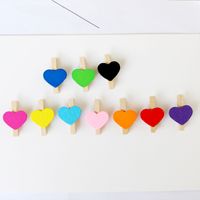 Fashion 3cm Mini Colored Heart Wooden Photo Folder 1 Piece main image 3
