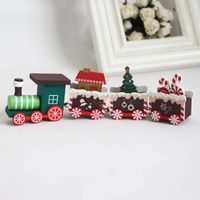 Cartoon Christmas Track Train Wooden Decorative Truck Toy 1 Set main image 4