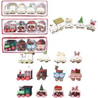 Cartoon Christmas Track Train Wooden Decorative Truck Toy 1 Set main image 6