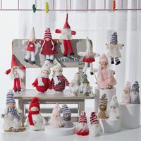 Christmas Cute Christmas Hat Doll Wood Felt Party Hanging Ornaments main image 1