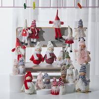 Christmas Cute Christmas Hat Doll Wood Felt Party Hanging Ornaments main image 4