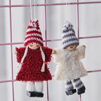 Christmas Cute Christmas Hat Doll Wood Felt Party Hanging Ornaments main image 6