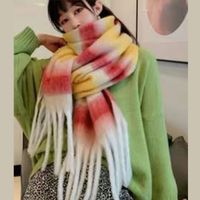 Women's Fashion Stripe Polyester Tassel Winter Scarves main image 4